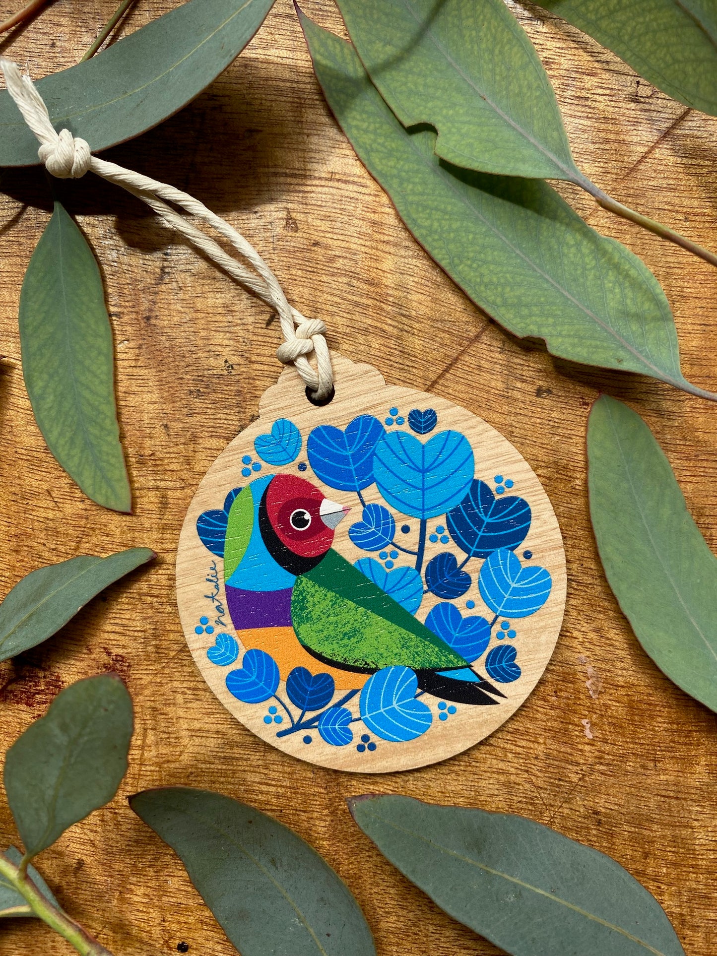 Gouldian Finch Round Decoration
