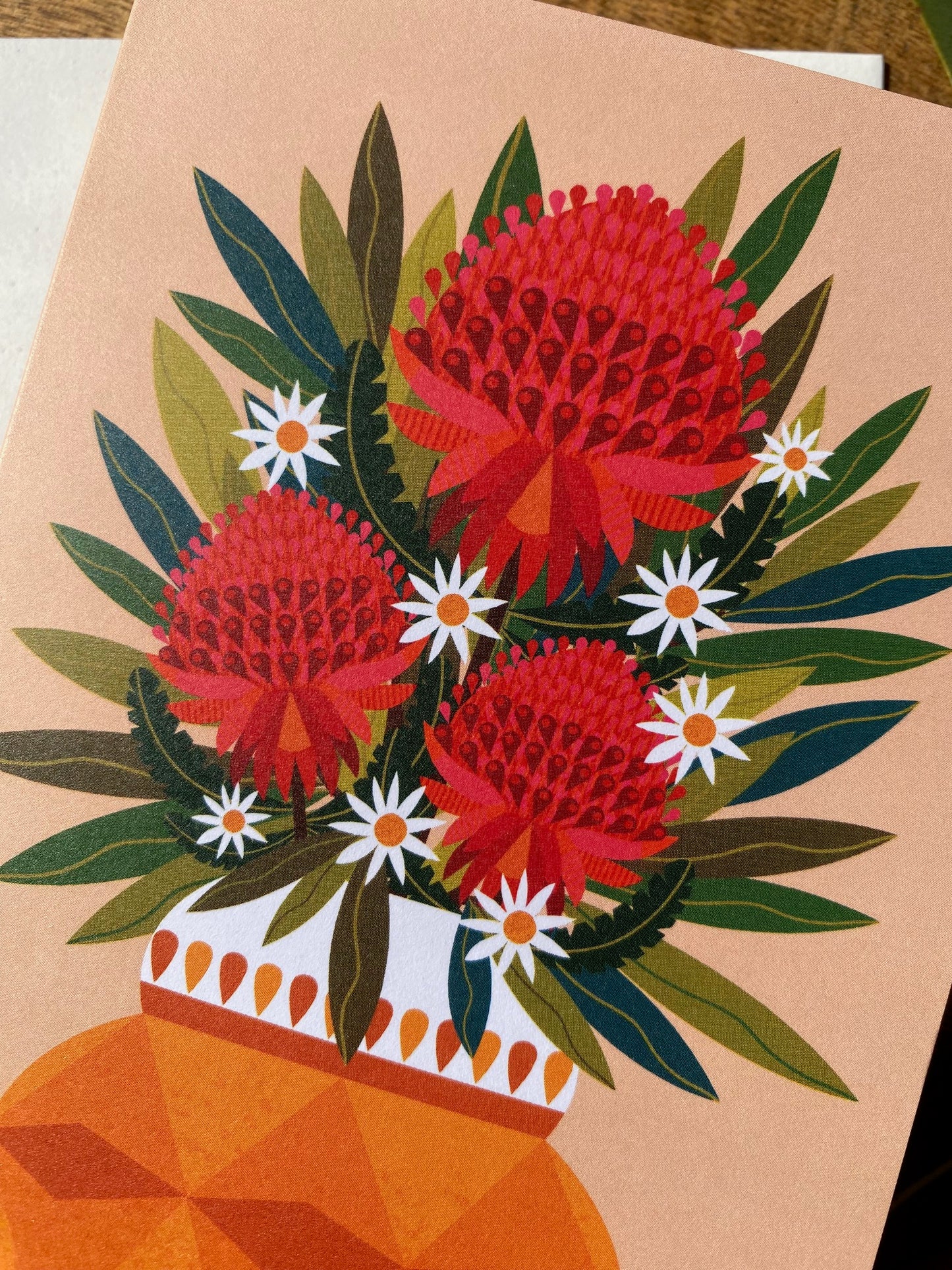 Red Waratah Vase