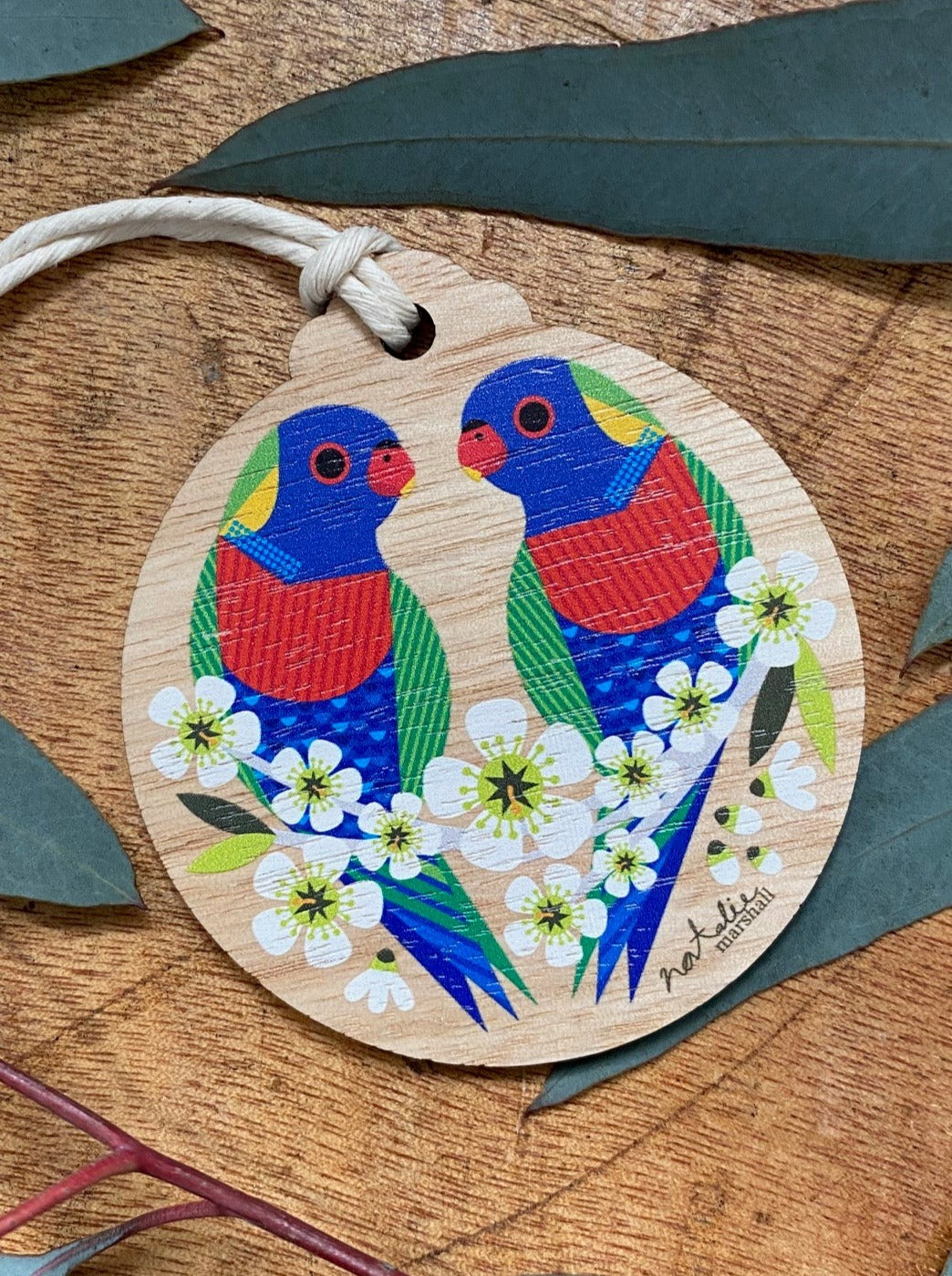 Rainbow Lorikeets Round Decoration