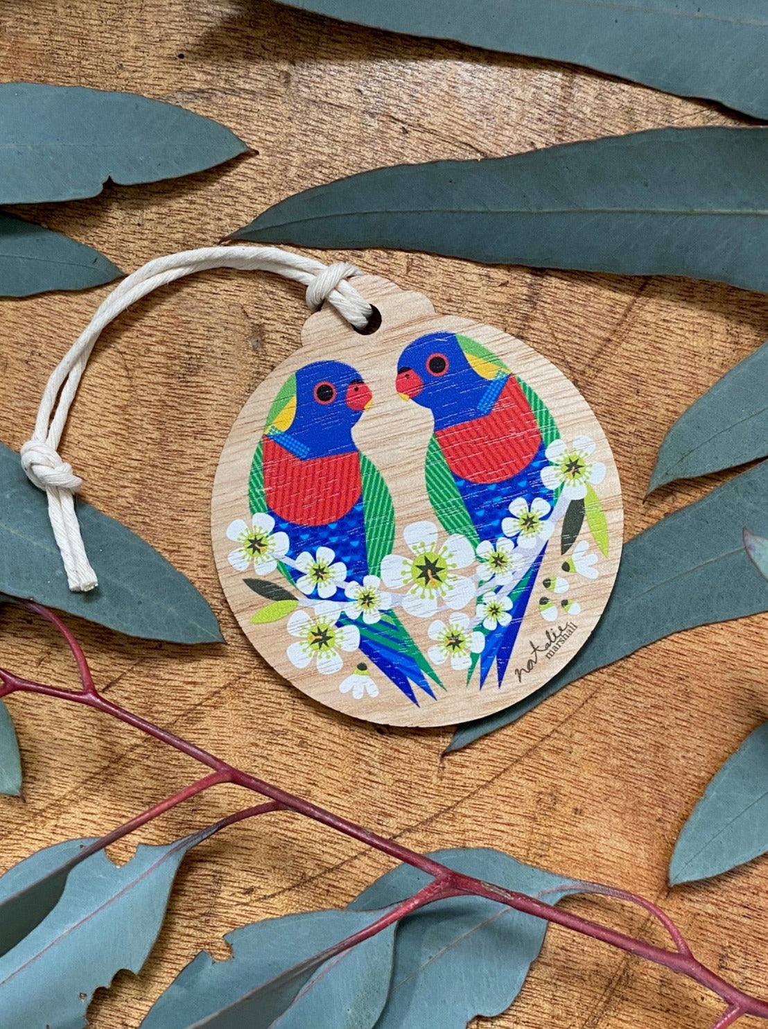 Rainbow Lorikeets Round Decoration