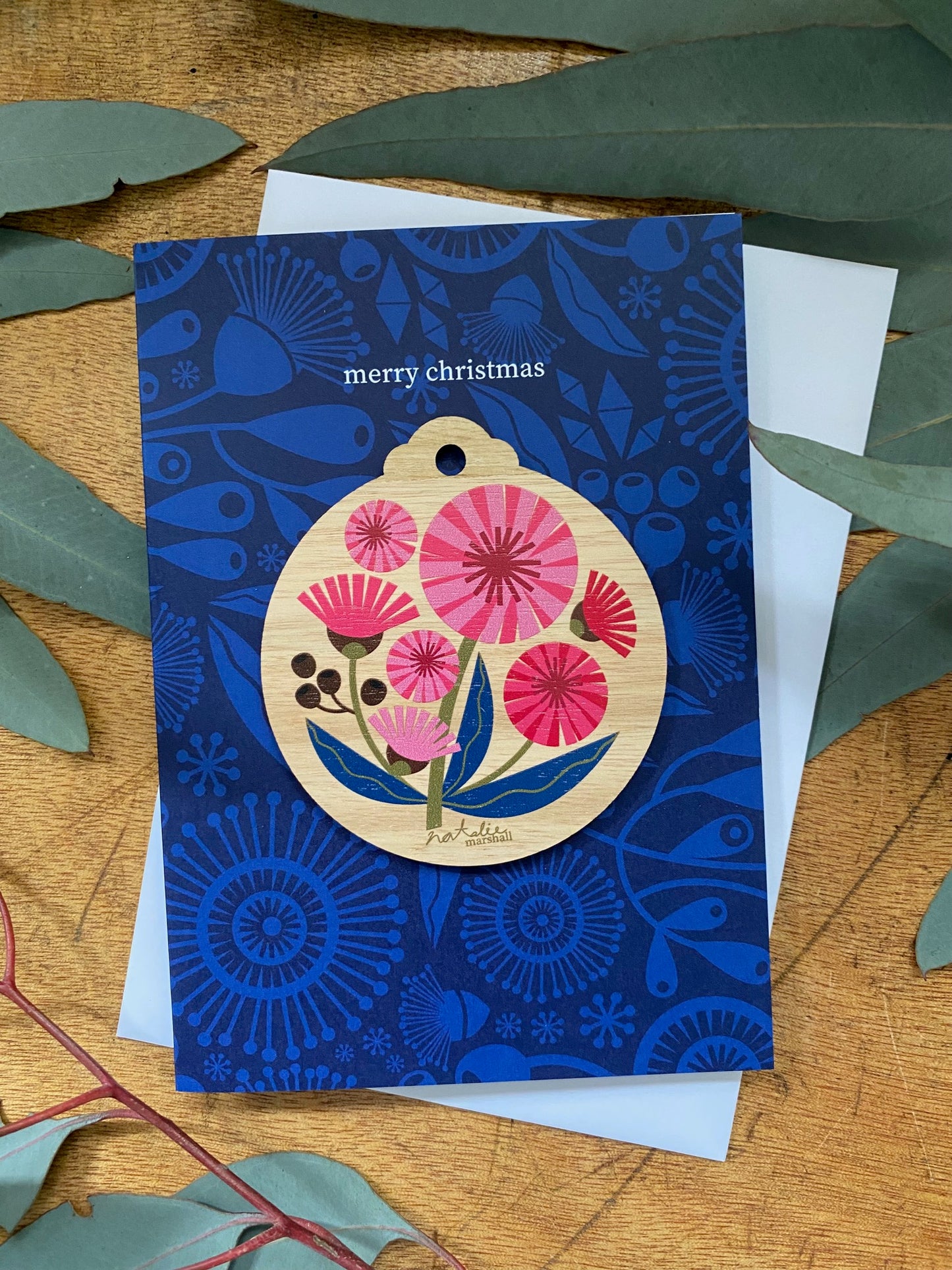 Pink Flowering Gum Decoration Card