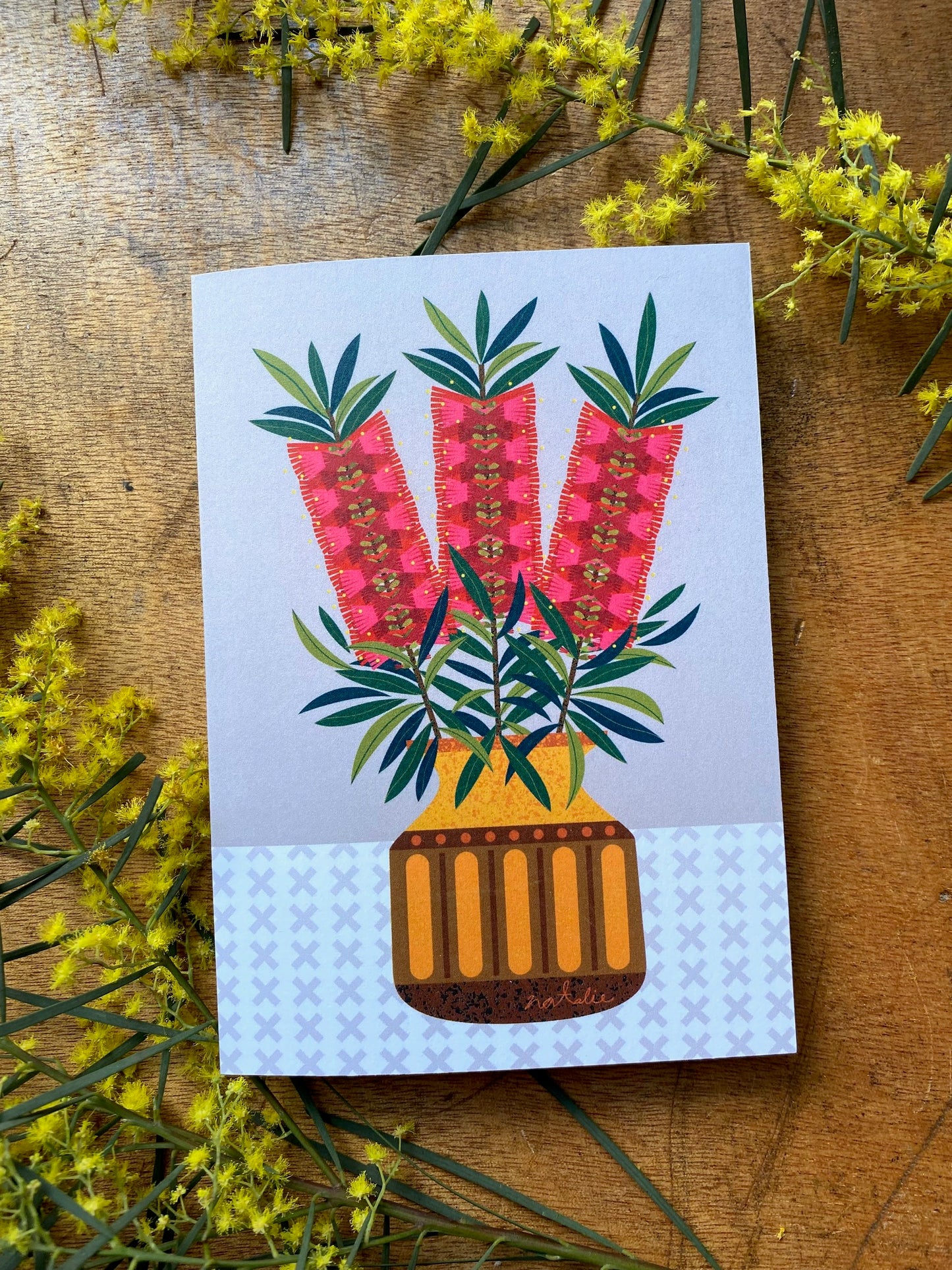 Bottlebrush Vase Card