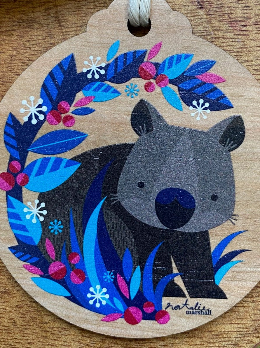 Midnight Wombat Round Decoration