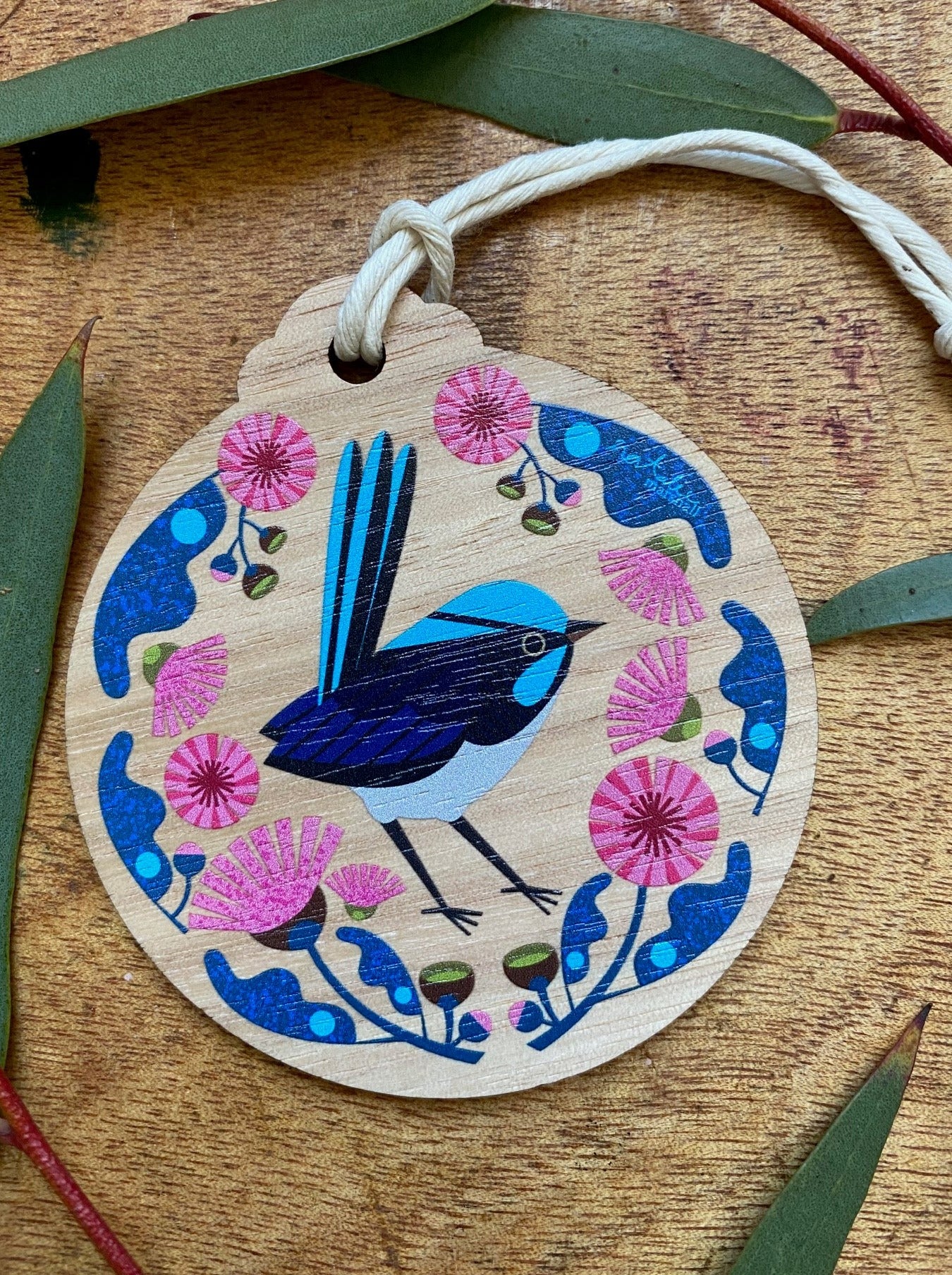 Superb Fairy Wren Round Decoration