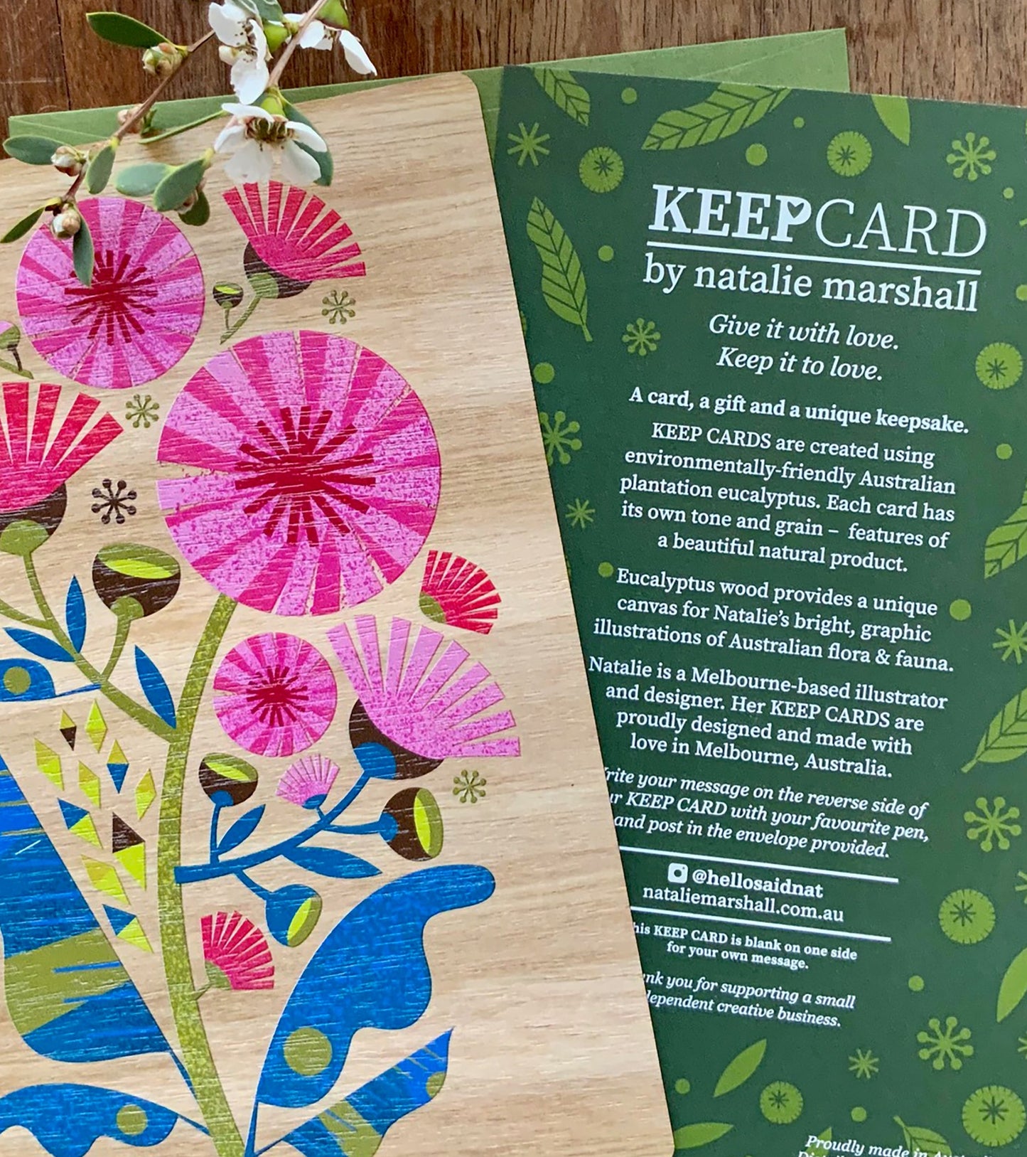 Pink Flowering Gum Keepcard