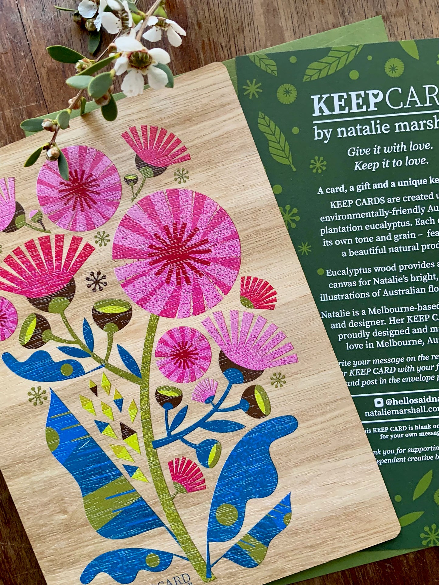 Pink Flowering Gum Keepcard