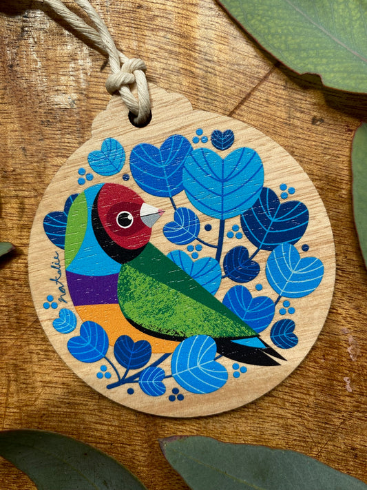 Gouldian Finch Round Decoration