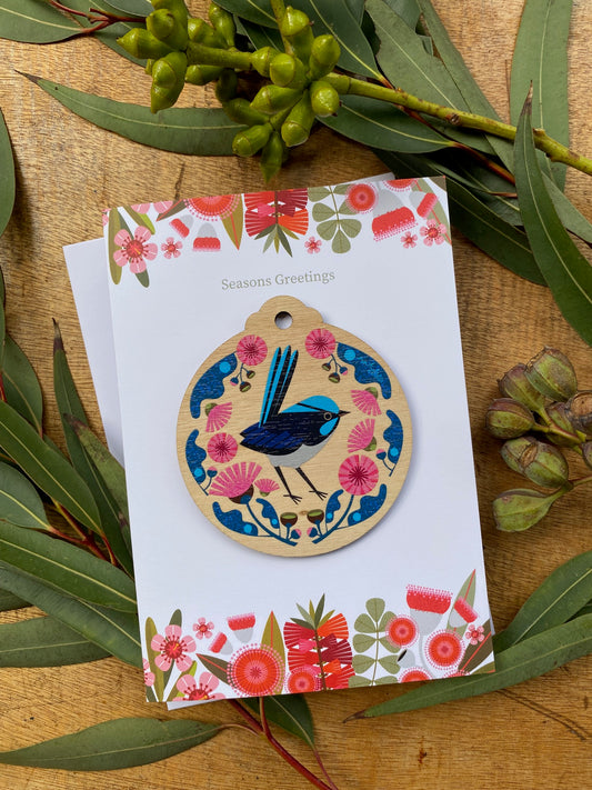 Superb Fairy Wren White Card *