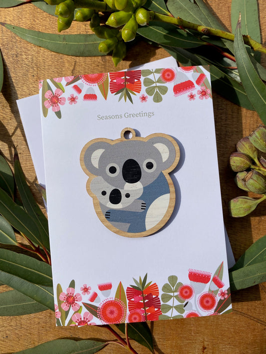 Koala & Baby White Card *