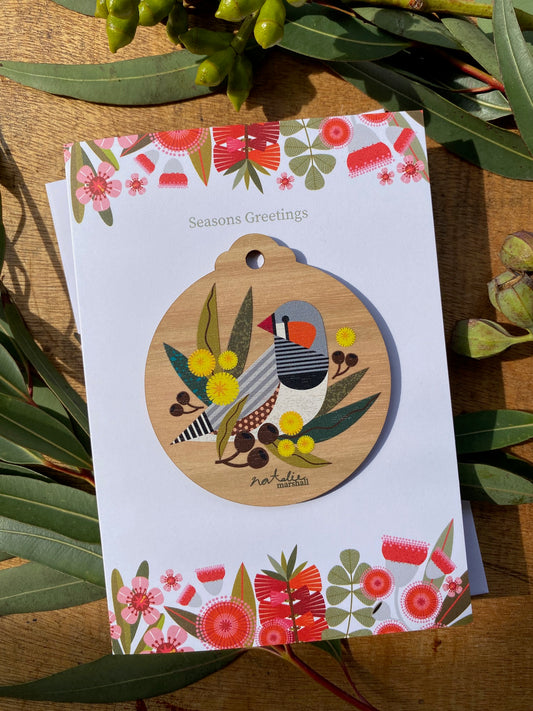Zebra Finch White Card *