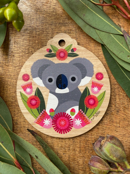 Koala Blossoms Round Decoration